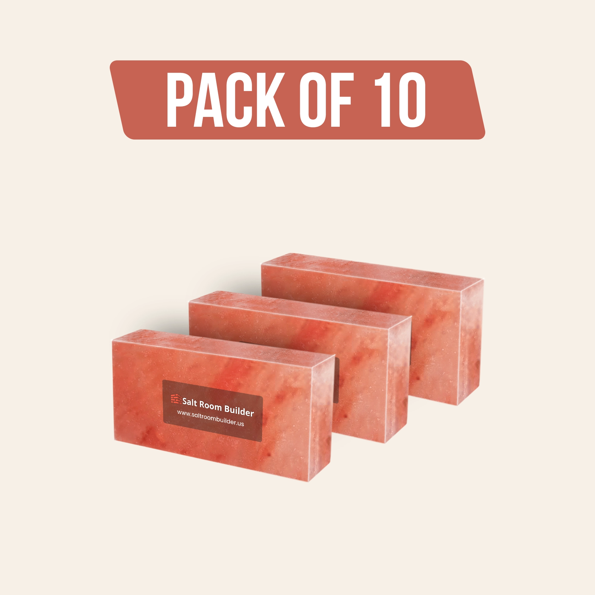 Himalayan Salt Bricks 8" x 4" x 2" - Pack of 10