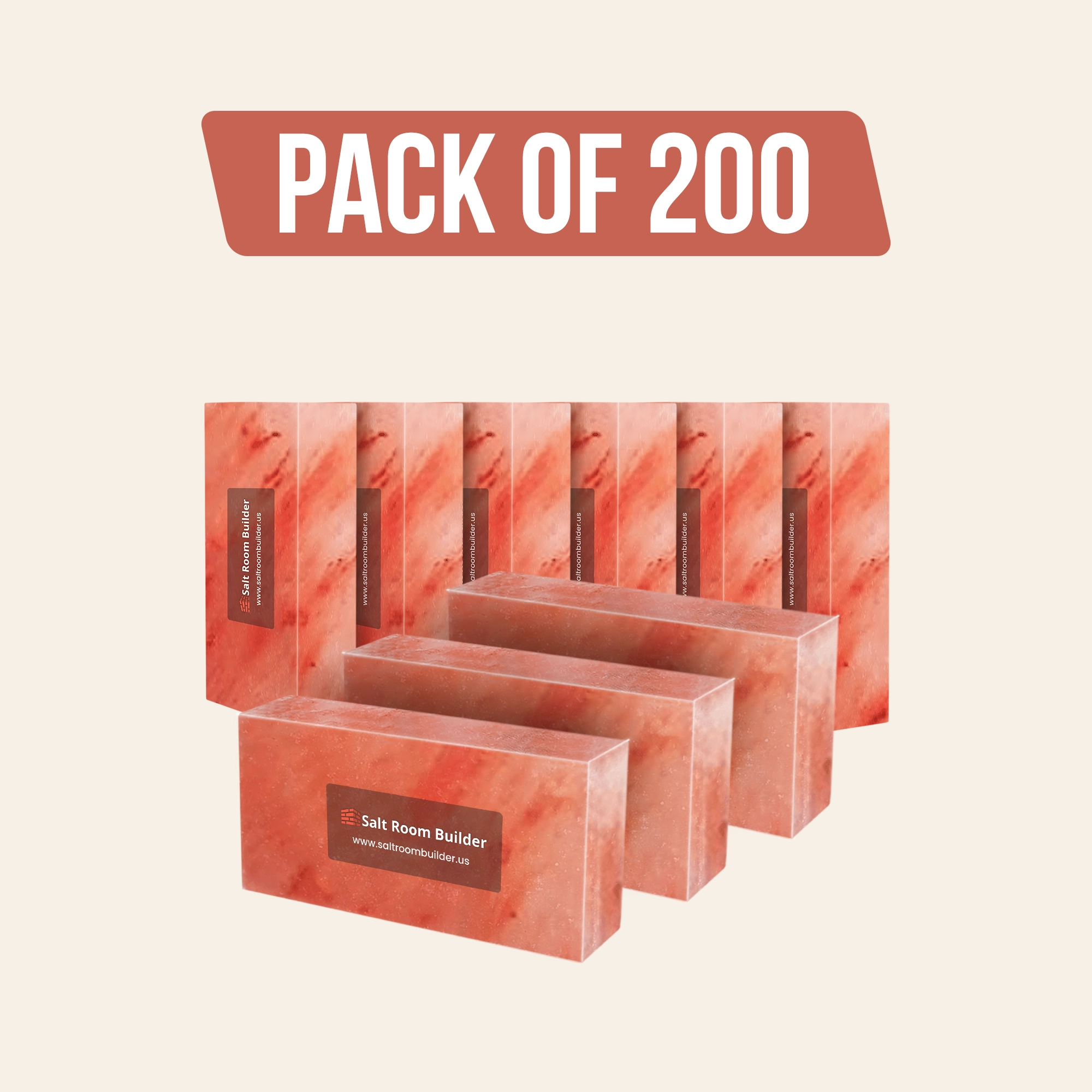 Himalayan Salt Bricks 8" x 4" x 2" Pack of 200 With 6 free Saltite
