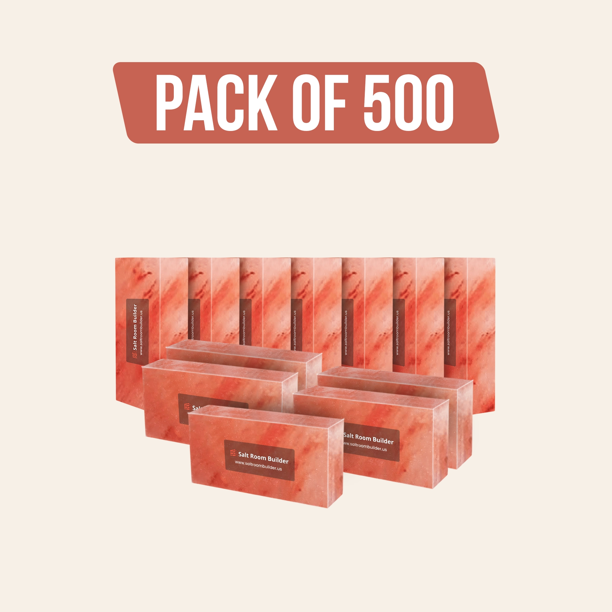 Himalayan Salt Bricks 8" x 4" x 2" Pack of 500 With 17 free Saltite