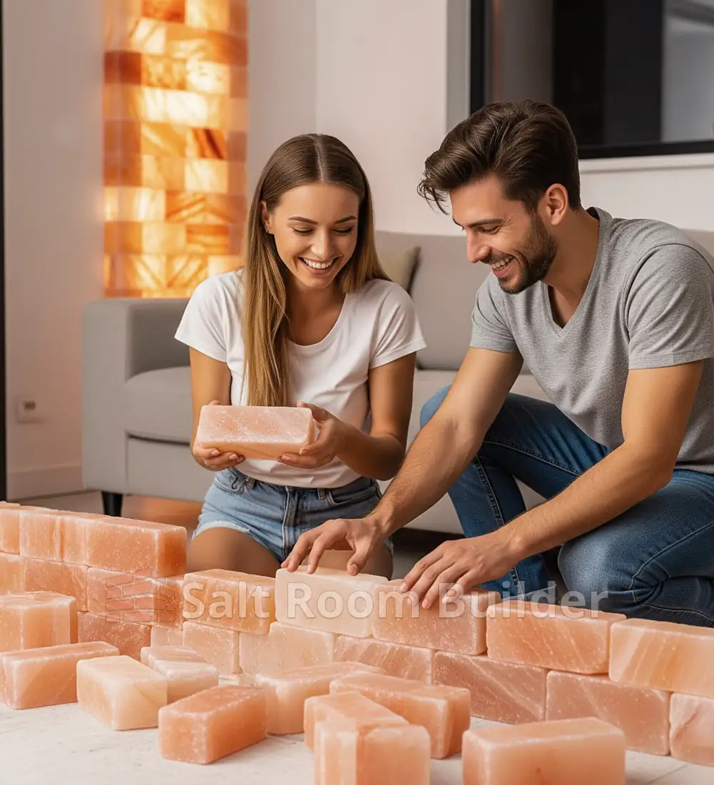 Homeowners planning a DIY Himalayan salt brick project